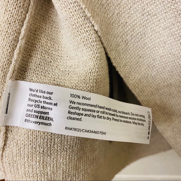 Eileen Fisher Wool Front Double Pocket Cardigan L - Picture 4 of 10